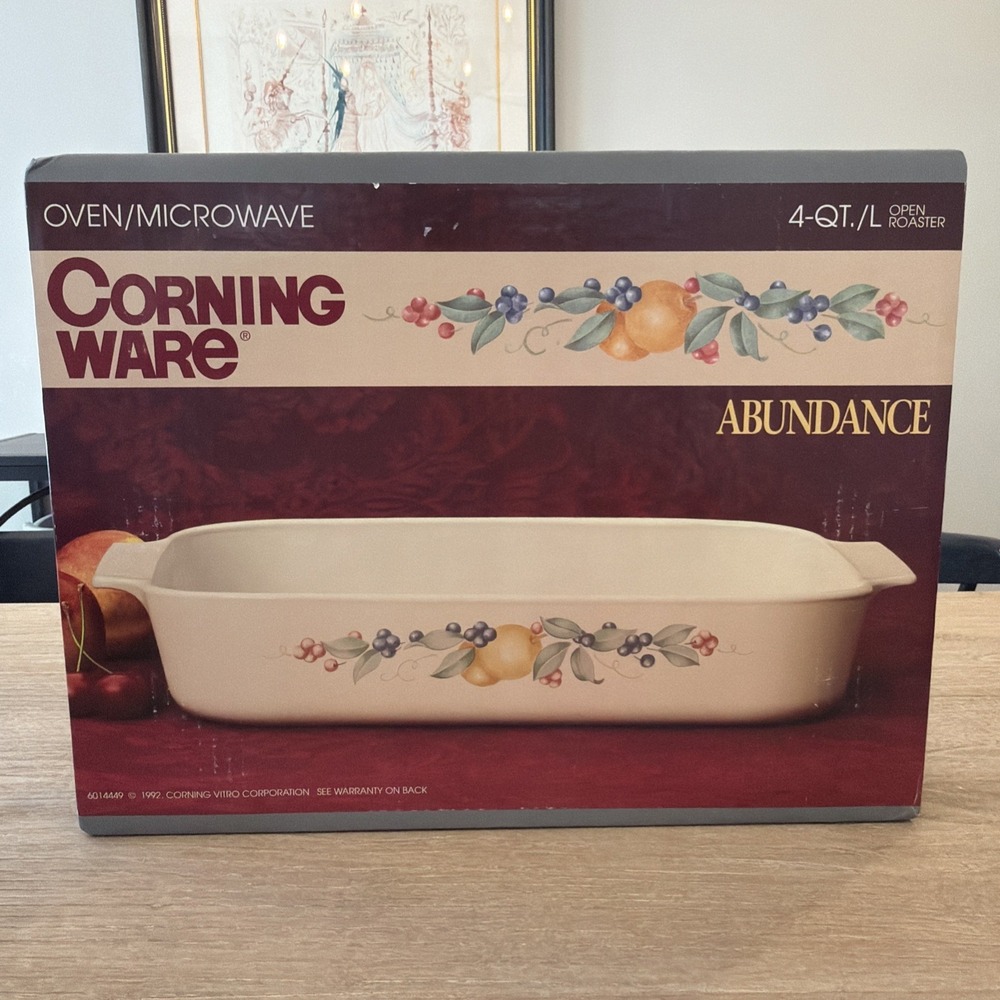 Vintage CORNING WARE ABUNDANCE 4 Qt Open Roaster A-21-98 601449 New In Box